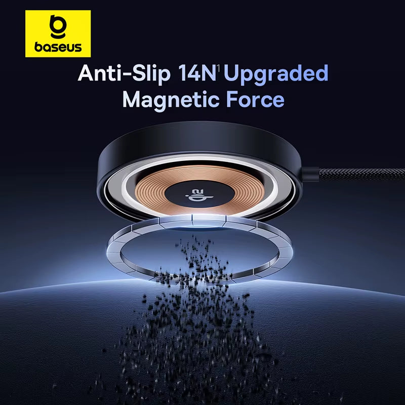 15W Magnetic Wireless Charger Qi2 Certified Fast Charging Built-In Stand Phone Charger for Iphone 16 15 14 13 Pro Max