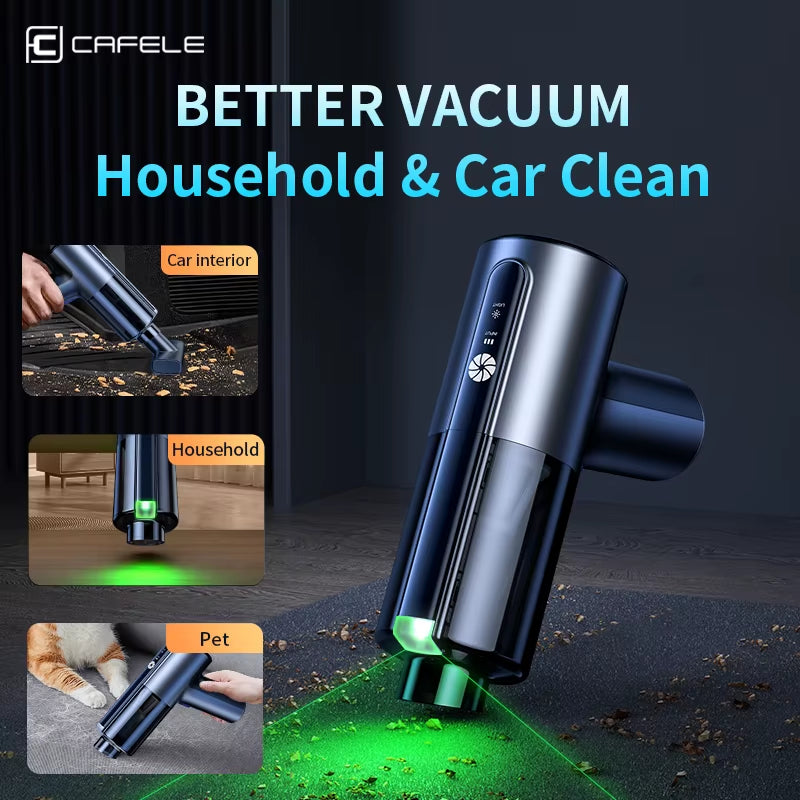 80W Car Vacuum Cleaner Portable 17000PA Handheld Wireless Vacuum Cleaner and Air Blower Air Pump 3In1 Dust Blower for Home Pet