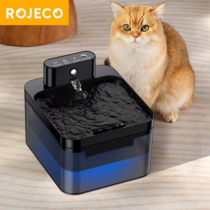 Automatic Pet Water Fountain 2600Mah Wireless Cat Water Dispenser 2.2L Infrared Sensor Smart Dog Drinkier Filter Fountain