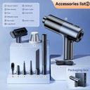 80W Car Vacuum Cleaner Portable 17000PA Handheld Wireless Vacuum Cleaner and Air Blower Air Pump 3In1 Dust Blower for Home Pet