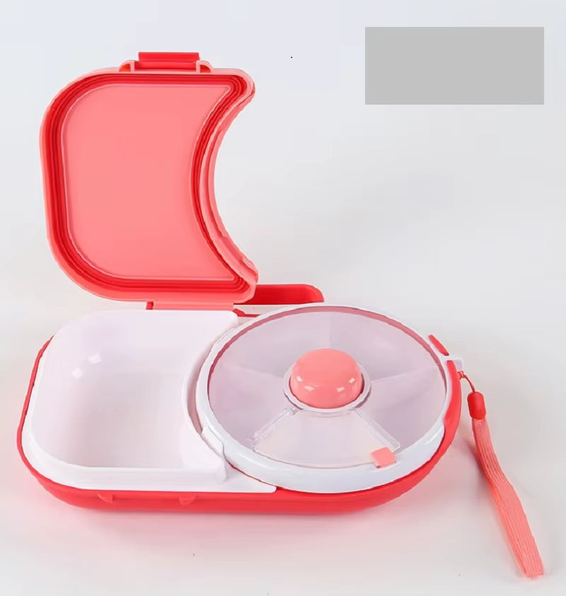Rotating Lunch Box, Portable Children'S Snack Rotating Fruit Plate When Going Out