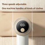 Electric Lint Shaver Digital Display Wireless Fabric Pill Remover 3 Speeds Rechargeable for Sweaters Clothes Hairball Trimmer