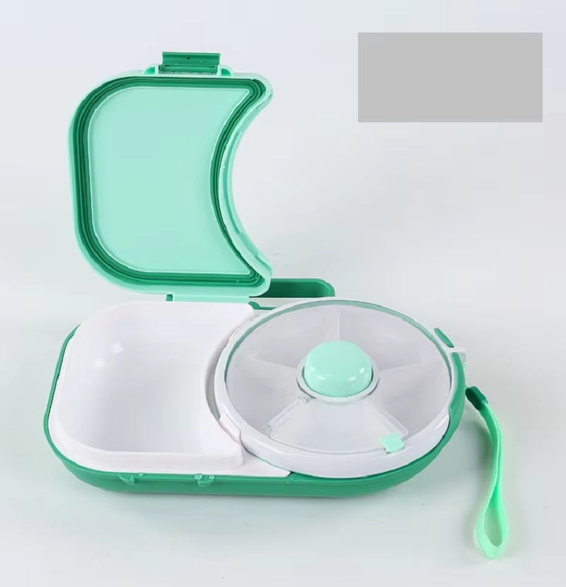 Rotating Lunch Box, Portable Children'S Snack Rotating Fruit Plate When Going Out