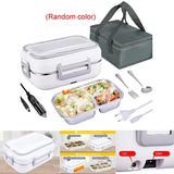 2 in 1 Car Home Electric Lunch Box 220V 12V 24V EU Plug Heating Food Warmer Heater Container Portable Office Travel Set