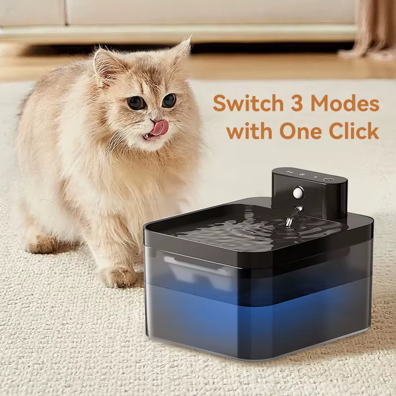 Automatic Pet Water Fountain 2600Mah Wireless Cat Water Dispenser 2.2L Infrared Sensor Smart Dog Drinkier Filter Fountain