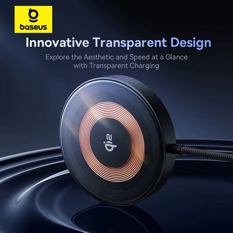 15W Magnetic Wireless Charger Qi2 Certified Fast Charging Built-In Stand Phone Charger for Iphone 16 15 14 13 Pro Max