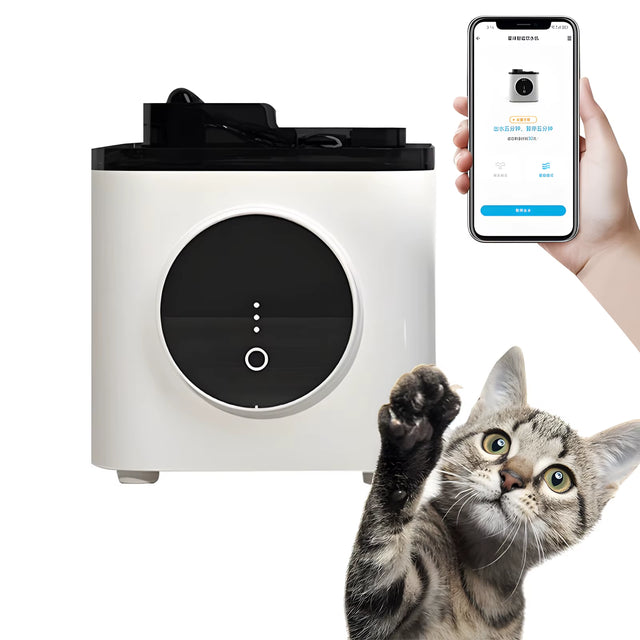 Intelligent 3.5L Wi-Fi Wireless Cat Water Fountain Automatic App Control of Timed Luxury Smart Pet Water Fountain Dispenser Bowl