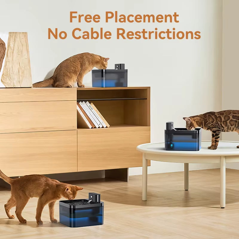 Automatic Pet Water Fountain 2600Mah Wireless Cat Water Dispenser 2.2L Infrared Sensor Smart Dog Drinkier Filter Fountain