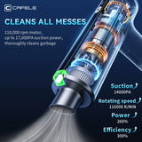 80W Car Vacuum Cleaner Portable 17000PA Handheld Wireless Vacuum Cleaner and Air Blower Air Pump 3In1 Dust Blower for Home Pet